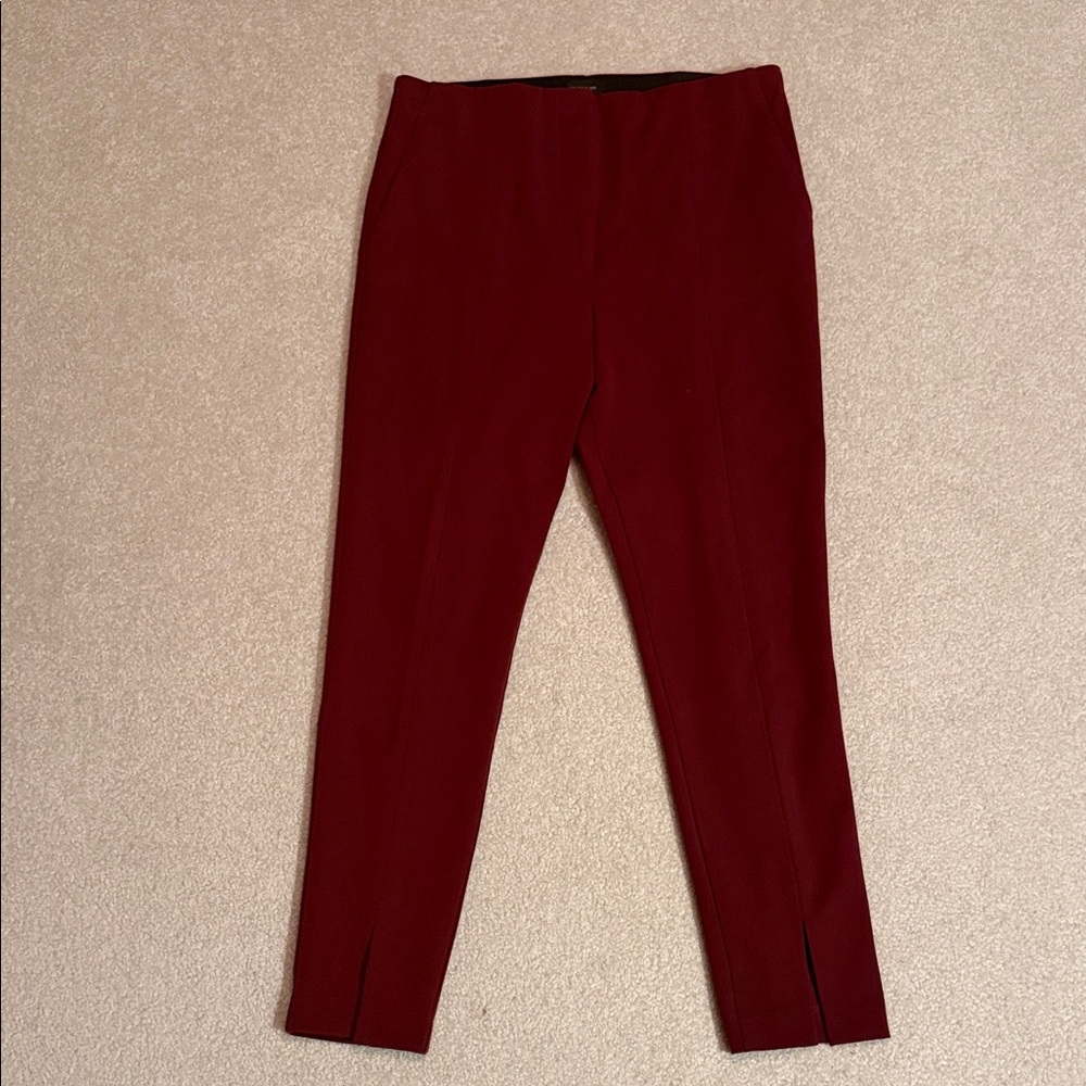 Ann Taylor Burgundy Split Ankle Stretch Pants